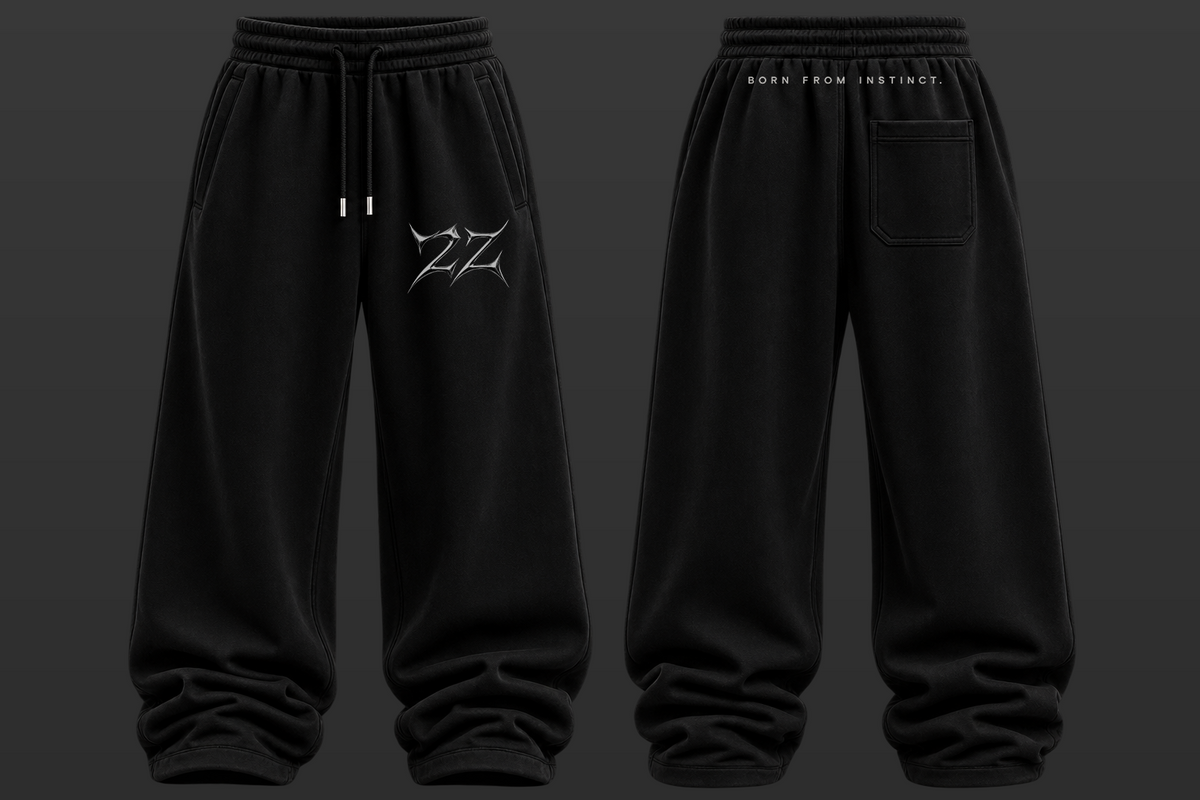 BORN FROM INSTINCT — BLACK | Oversized Sweatpants