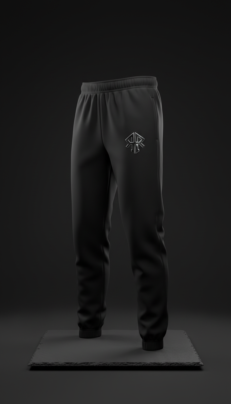 Black Sweatpants with Chrome Accent