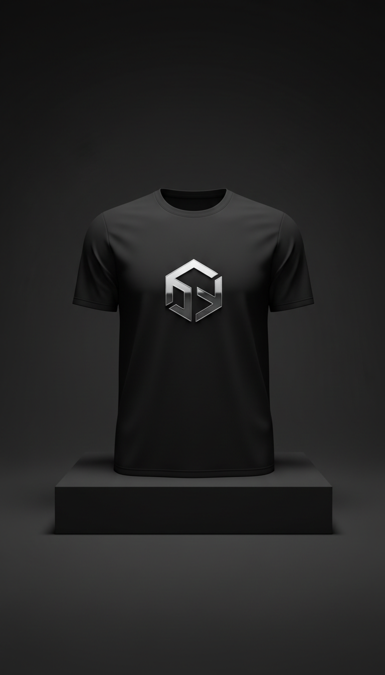 Black T-Shirt with Chrome Detailing